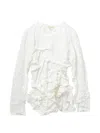 Comme Des Garçons Ruffled Top In White