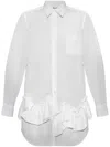 Comme Des Garçons Ruffled-trim Shirt In White