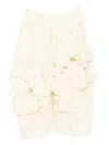 Comme Des Garçons Ruffled Trousers In Neutral