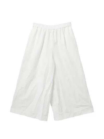 Comme Des Garçons Ruffled Trousers In White