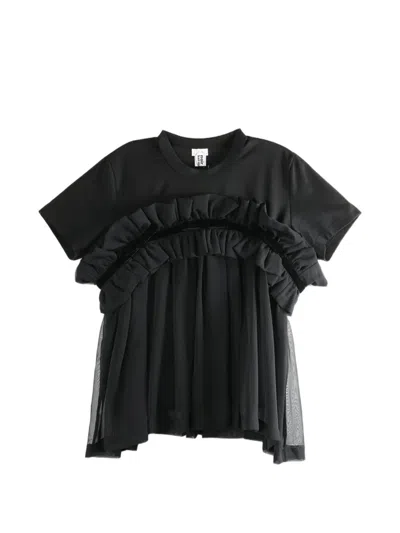 Comme Des Garçons Ruffled T-shirt In Black