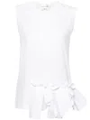 Comme Des Garçons Ruffled Vest In Weiss