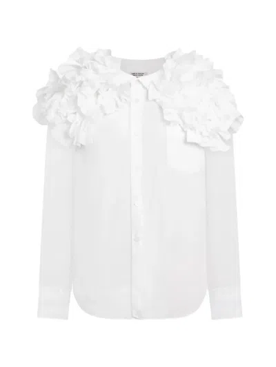 Comme Des Garçons Ruffled-collared Shirt In White