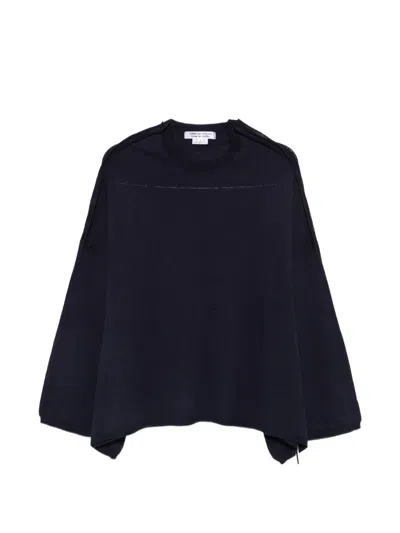 Comme Des Garçons Ruffled-detail Sweater In Blue