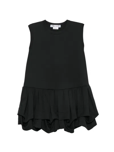 Comme Des Garçons Ruffled-hem Top In Black
