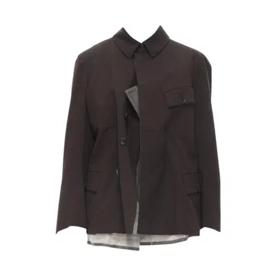 Pre-owned Comme Des Garçons Runway Comme Des Garcons 1998 Burgundy Grey Wool Corset Vest Bundled Blazer M In Red