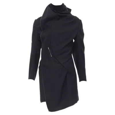 Comme Des Garçons Runway Comme Des Garcons 1999 Pinstripe Wool Wrap Coat In Schwarz
