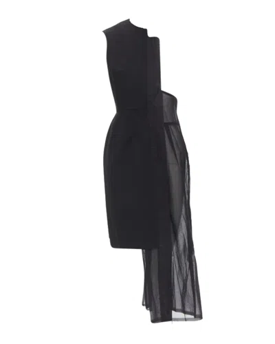 Comme Des Garçons Runway Comme Des Garcons Vintage 1988 Black Sheer Deconstructed Dress
