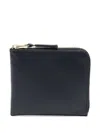 Comme Des Garçons Zip-fastening Leather Wallet In Blue
