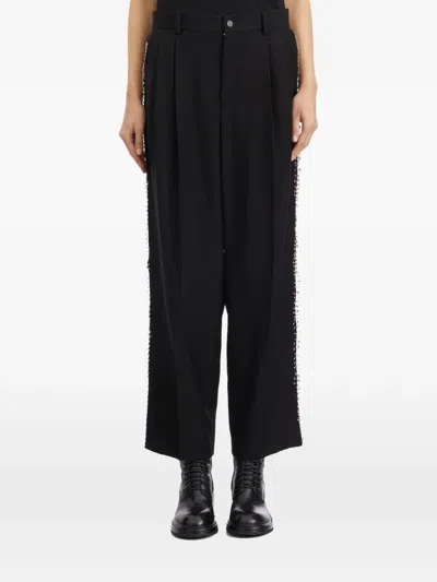 Comme Des Garçons Safety-pin Cropped Trousers In Black