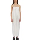 Comme Des Garçons Salopette With Embroidered Floreal In White