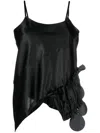 Comme Des Garçons Asymmetrical Pleated Sling In Black