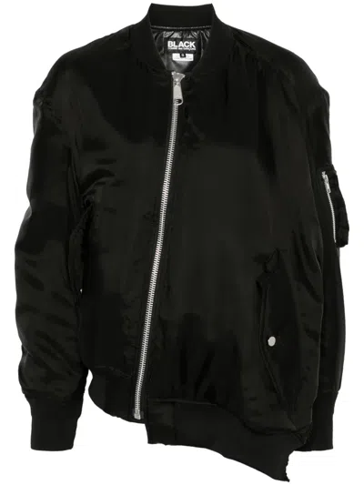 Comme Des Garçons Satin Bomber Jacket In Black