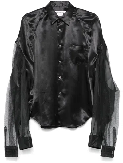 Comme Des Garçons Satin Shirt In Black