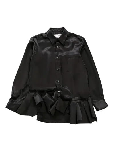 Comme Des Garçons Satin Shirt In Black