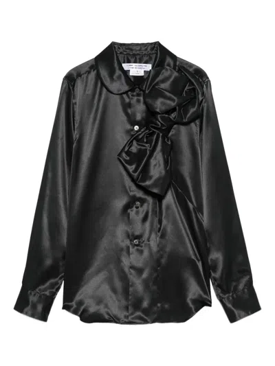Comme Des Garçons Satin Shirt In Black
