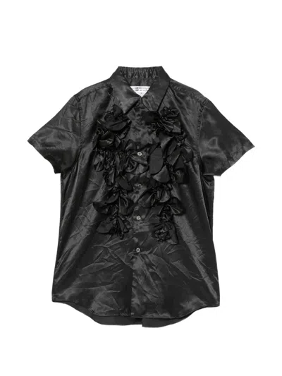 Comme Des Garçons Polyester Satin Garment Washed Shirt In Multi