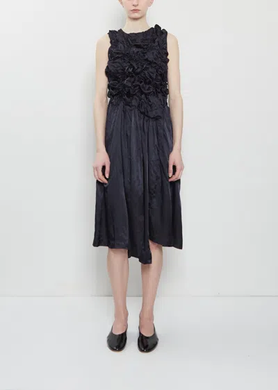 Comme Des Garçons Satin Sleeveless Dress In Blue