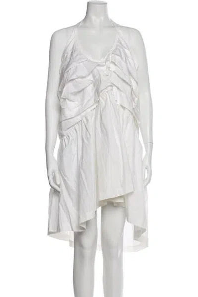 Pre-owned Comme Des Garçons Scoop Neck Knee-length Dress W/ Tags In White