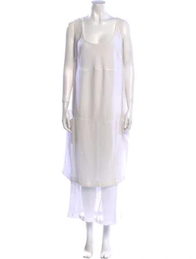 Pre-owned Comme Des Garçons Scoop Neck Long Dress In White