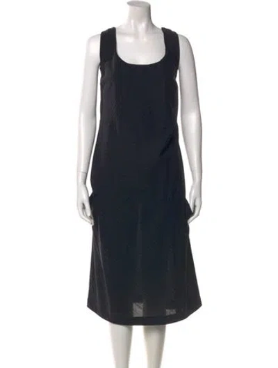 Pre-owned Comme Des Garçons Scoop Neck Midi Length Dress In Black
