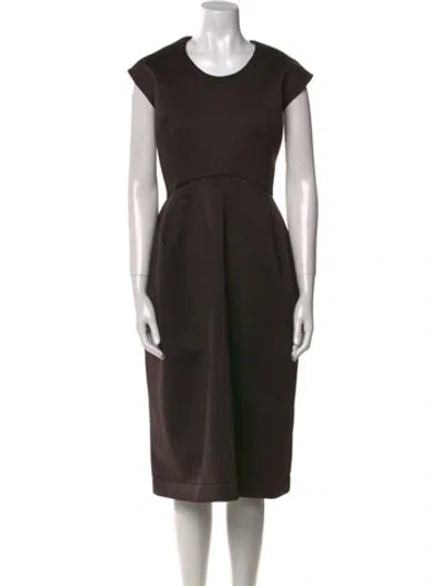 Pre-owned Comme Des Garçons Scoop Neck Midi Length Dress In Black