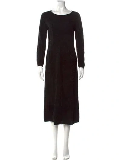 Pre-owned Comme Des Garçons Scoop Neck Midi Length Dress In Black