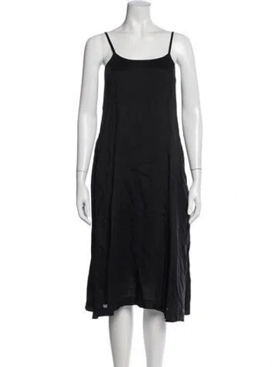 Pre-owned Comme Des Garçons Scoop Neck Midi Length Dress In Black