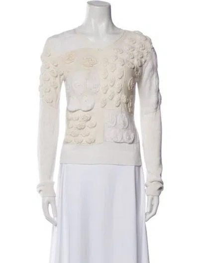 Pre-owned Comme Des Garçons Scoop Neck Sweater In White