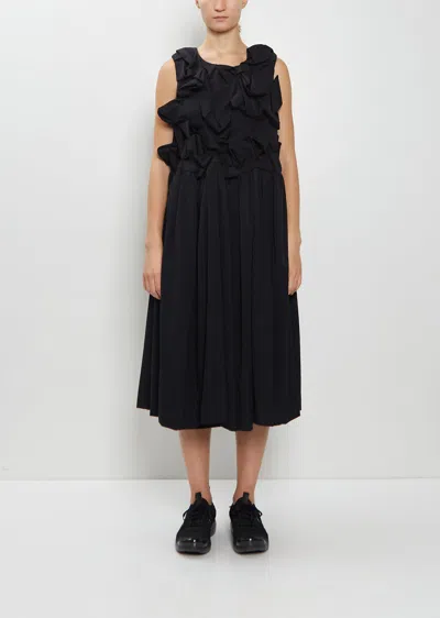 Comme Des Garçons Sculptural Details Wool Dress In Black