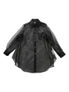 Comme Des Garçons Sheer Fabric Longline Shirt With Buttoned Cuffs