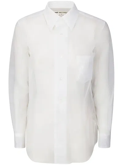 Comme Des Garçons Semi-sheer Shirt In White