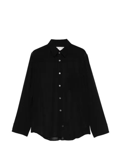 Comme Des Garçons Semi-sheer Panelled Shirt In Black