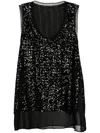 Comme Des Garçons Sequin-embelished Tank Top In Black