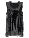 Comme Des Garçons Black Sequin Top In Black