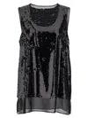 Comme Des Garçons Sequin-embelished Tank Top In Black