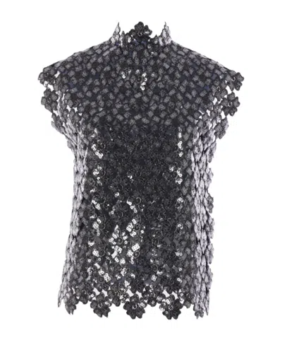 Comme Des Garçons Sequined Blouse In Black