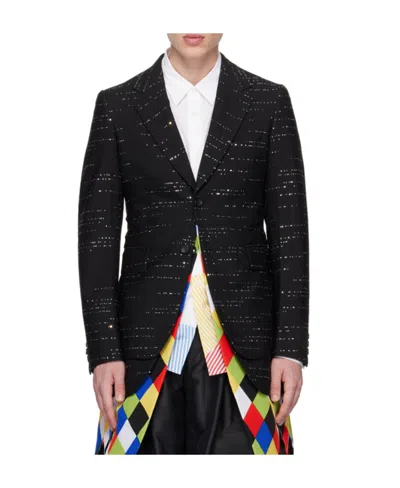 Comme Des Garçons Sequined Suit Jacket In Black