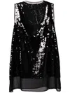 Comme Des Garçons Sequin-embelished Tank Top In Black
