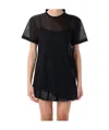 Comme Des Garçons Asymmetric Nylon Mesh T-shirt