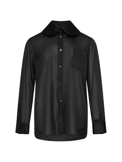 Comme Des Garçons Sheer Blouse In Black