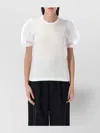 Comme Des Garçons Sheer Detail Puff Sleeve Top