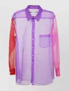 Comme Des Garçons Sheer Fabric Long Sleeves Chest Pocket In Multi