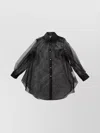 Comme Des Garçons Sheer Fabric Longline Shirt With Buttoned Cuffs