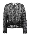 COMME DES GARÇONS SHEER FLORAL-EMBROIDERED BLOUSE