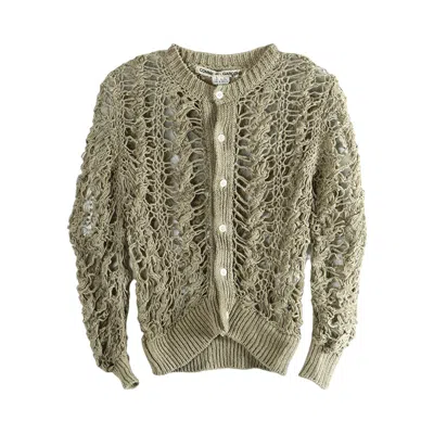 Pre-owned Comme Des Garçons Sheer Knit Cardigan 'ecru' | White | Women's Size M