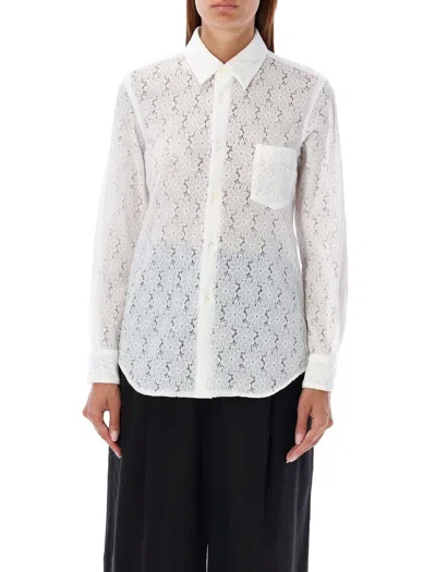 COMME DES GARÇONS COMME DES GARÇONS SHEER LACE BUTTON-UP SHIRT