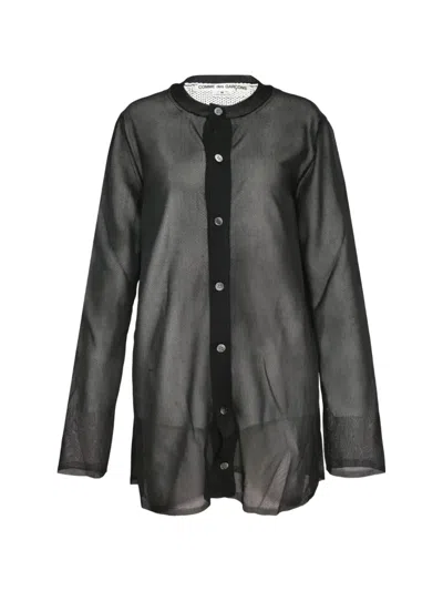 Comme Des Garçons Sheer Layered Shirt In Black