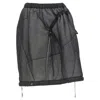 Comme Des Garçons Comme Des Garcons Sheer Nylon Drawstring Padded Puffy Skirt In Black