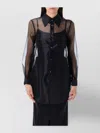 Comme Des Garçons Layered Wool Mesh And Tulle Shirt